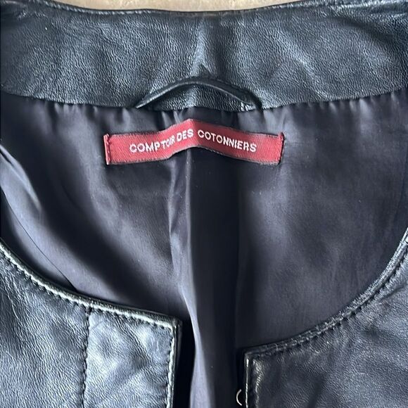 Comptoir Leather Moto Jacket Size 36 C28 - Picture 4 of 10